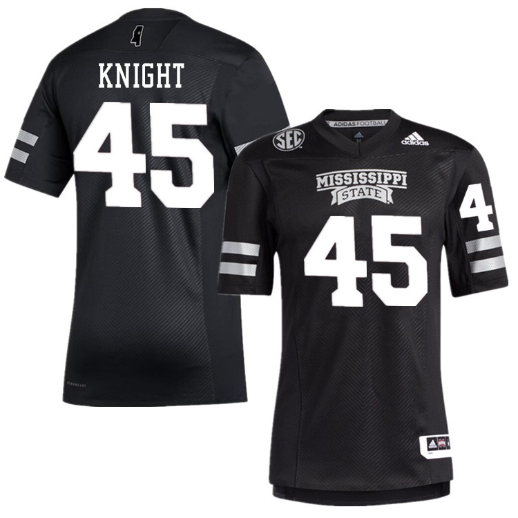 Men #45 Josaiah Knight Mississippi State Bulldogs College Football Jerseys Stitched-Black